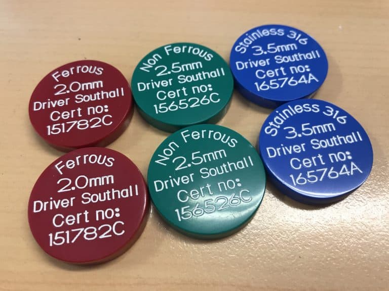 Metal Detector Test Pieces - UK Manufactured | Driver Southall